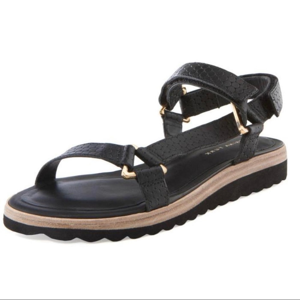 Trina Turk Catalina Black Leather Sandals